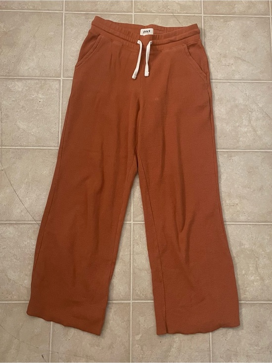 Pact Pants - Pact Organic Women's Waffle Texture Lounge Pants with Raw Edge size Small
